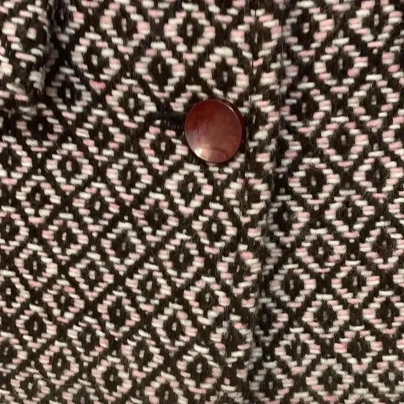 A & K Designs pink/brown/white fitted blazer 50%wool/35%polyester/ 15%acrylic - Picture 4 of 8